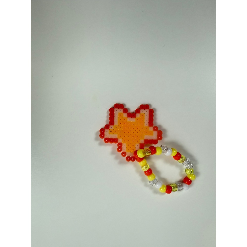 Kandi Perler Bead Charm Bracelet Star Flame Design Handmade Jewelry‎